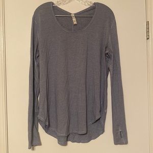12 - Lululemon Nano Navy Stripped Long Sleeve